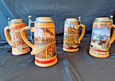 COMPLETE SET -4 Vintage 1988–1991 Anheuser Busch Classic Collection Beer Steins picture