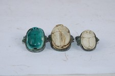 3 UNIQUE HANDMADE ANCIENT EGYPTIAN PHARAONIC RING SCARAB (MH) picture