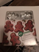 Wilton Gingerbread Boy Mini Cake Pan Muffin  Vintage 1998 sealed picture
