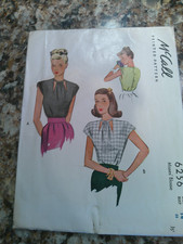 Vintage McCall Sewing Pattern Size 14 Blouse from 1945. picture