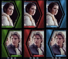 DUOS S3 WEEK 4 LEIA HAN SOLO SR/R/UC GREEN RED BLUE TOPPS STAR WARS CARD TRADER picture
