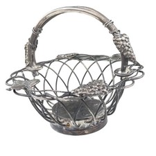 Studio Silver Smiths Vintage Silver Plated Fruit Basket Bowl With Handle picture