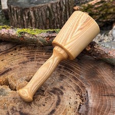 Wooden Mallet 8.27in Ash Wood Hammer for Chisels Carving Woodworking 2.95in Head picture