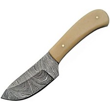 SZCO Supplies DM-1080BO Damascus Bone Handle Skinning Knife picture
