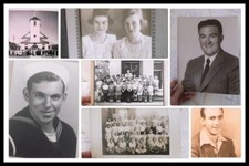Antique Black White Photo Lot 7 Group Portraits Male Female Children Kids picture