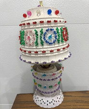 Vintage Lawnware Beaded RV Camper Patio Lamp Light Up Birds Retro Plastic MCM picture