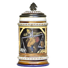 Mettlach Beer Stein #1149 | Stoneware 0.5L, Germany, Antique 1925 picture
