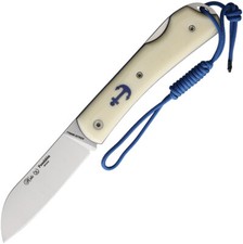 Nieto Poseidon Lockback White Micarta Folding Bohler N690 Pocket Knife 168W picture