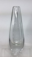 Vintage Korth crystal glass Signed vase etched clear art deco bud vase 9in 43054 picture