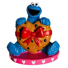 123 Sesame Street Cookie Monster with Heart Cookie 7in Valentine’s Day Figurine  picture