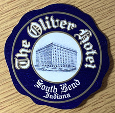 1930s THE OLIVER HOTEL vintage unused luggage label SOUTH BEND, INDIANA picture