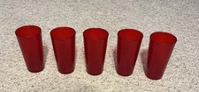 Vintage SiLite Red Transparent Cups Model 2316 Pizza Hut Drink Lot Of 5 Cups picture