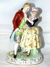 Gorgeous Vintage Hand Painted Porcelain French LOVERS Figurine, Maruyama picture