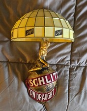VINTAGE 1971 SCHLITZ ON DRAUGHT Beer Light Lady On Globe Lighted Wall Sconce picture