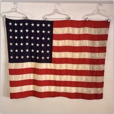 30s 40s Vintage 48 Star ANNIN HIGH GRADE BUNTING Sewn Stars Stripe American Flag picture