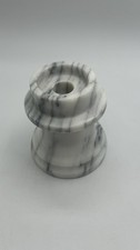 Vintage Gray White Marble Taper Candle Holder Candlestick 4.5” Stone Decor picture
