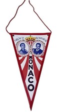 Vintage Monaco Pennant Grace Kelly Prince Rainier Royal Wedding Era c1950s Flag picture