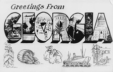 Georgia GA Greetings From Large Letter Chrome Real Photo RPPC Postcard picture