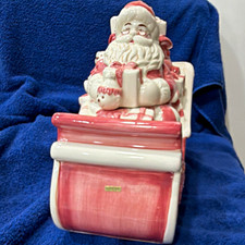 Noble Excellence Santa Sleigh Cookie Jar- Rare picture