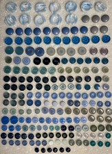 Lot of 208 Vintage Assorted Mixed Blue Themed Buttons Many Styles Sizes Sets picture