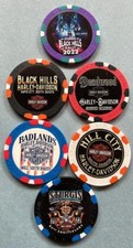 Harley Davidson 82nd STURGIS Black Hills Rally 6 poker chip set picture