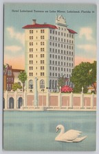 Postcard Lakeland, FL, Hotel Lakeland Terrace on Lake Mirror, Trimmed A10113 picture