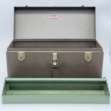 Vintage Kennedy K20 20” Hand Carry Tool Box w/Green Tote Tray Made in USA READ picture