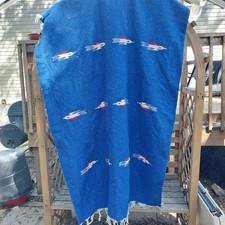 Vintage Native American Woven Thunderbird Blanket Blue picture