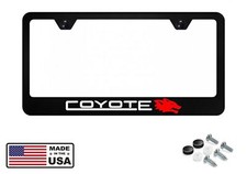 Reflective Mustang Coyote Black Stainless Steel License Plate Frame Ford 5.0 GT picture