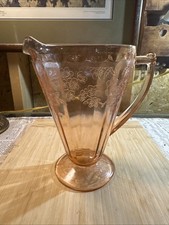 Jeannette Depression  Glass CHERRY BLOSSOM Pink 7 3/4