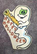 Prismatix 1993 Vintage Ghost Happy  Halloween lighted sign.  Hard To Find picture