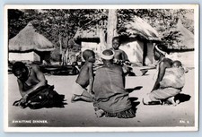 South Africa Postcard Awaiting Dinner Family Tibe c1920's Antique RPPC Photo picture