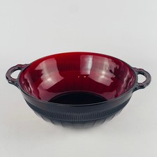 Anchor Hocking Coronation Royal Ruby Red Glass Serving Bowl 7 7/8 x 2 5/8” picture