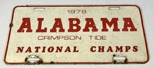 Error Vtg 1978 Alabama “Crimpson” Tide National Champs License Plate ST3 Booster picture