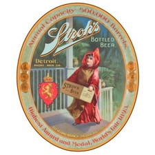 Stroh's Bottled Beer Oval DIECUT NEW Sign 28