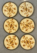 Set of 6 Vintage Hall Jewel Tea Autumn Leaf Coasters picture