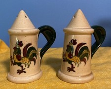 California Provincial Poppytrail Metlox Rooster Salt and Pepper Shakers Vintage picture