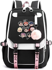 Stray Backpack Korean Casual Daypack Laptop Bag College Bag Unisex Black 32Cm*15 picture