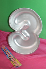 Wilton Number Three Silver Aluminum Metal Mold Baking Party Pan Decoration picture
