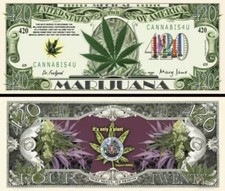 Pack of 10 Marijuana 420 Cannabis 1 Million Dollar Collectible Novelty Money picture