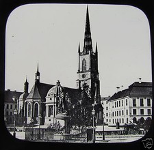 Glass Magic Lantern Slide RIDDARHOLM CHURCH STOCKHOLM C1890 SWEDEN picture