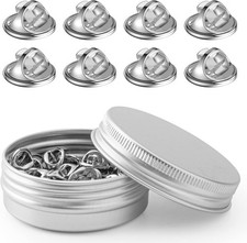 Compact 50PCS Locking Pin Backs in Metal Box - Ideal for Keep Your Pins Secure picture