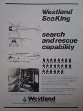 4/1974 PUB WESTLAND SEA KING HELICOPTER ROYAL NAVY SAR SEARCH & RESCUE AD picture