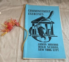 1940 JAMES MONROE HIGH SCHOOL New York NYC Commencement Exercises  Program picture