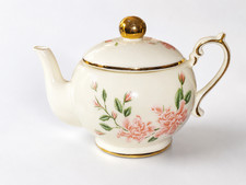 Partylite Mini Teapot Candle Holder Tealight Floral Design Gold Trim picture