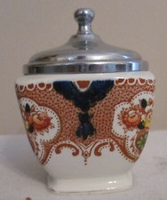 Royal Tudor Ware Barker Bros Egg Coddler, China Jam, Jelly Condiment Bowl & Lid picture