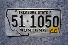 1966 MONTANA License Plate - TREASURE STATE picture