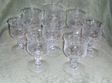 8 HEISEY Oyster Fruit Cocktails ~ ORCHID Etch  ~ 3.75