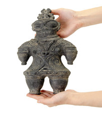 HANIWA Jomon Period Dogu Carbonized Clay Replica Statue 10.7 in from JPN picture