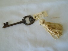 Kate Aspen Bottle Opener Brushed Brass Skeleton Key with Tassel NEW with Tags picture